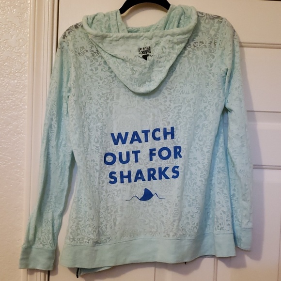 Hot Topic Sweaters - 2/$30**Burnout style shark bite hoodie large